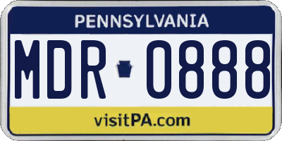 PA license plate MDR0888