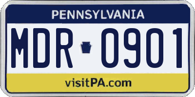 PA license plate MDR0901