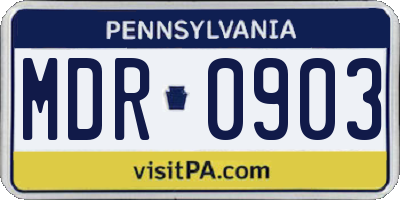 PA license plate MDR0903