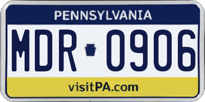 PA license plate MDR0906