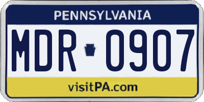 PA license plate MDR0907