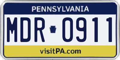 PA license plate MDR0911