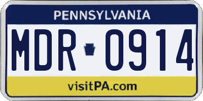 PA license plate MDR0914