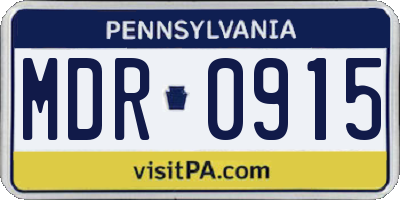 PA license plate MDR0915
