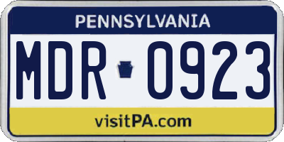 PA license plate MDR0923