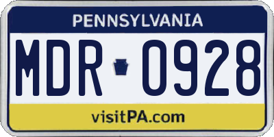 PA license plate MDR0928