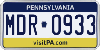 PA license plate MDR0933