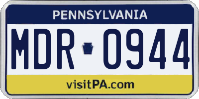 PA license plate MDR0944