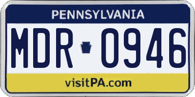 PA license plate MDR0946