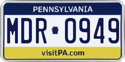 PA license plate MDR0949