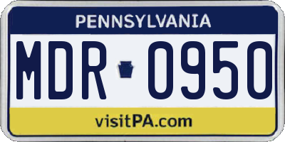 PA license plate MDR0950