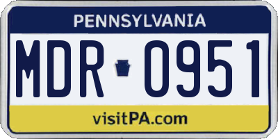 PA license plate MDR0951