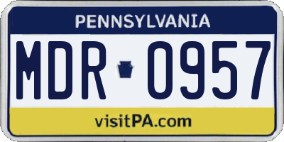 PA license plate MDR0957
