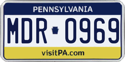 PA license plate MDR0969