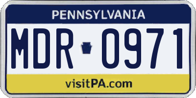 PA license plate MDR0971