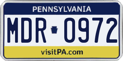 PA license plate MDR0972