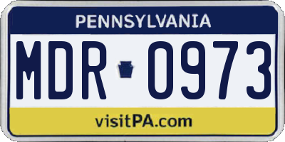 PA license plate MDR0973