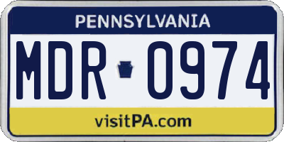 PA license plate MDR0974