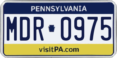 PA license plate MDR0975