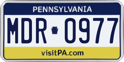 PA license plate MDR0977