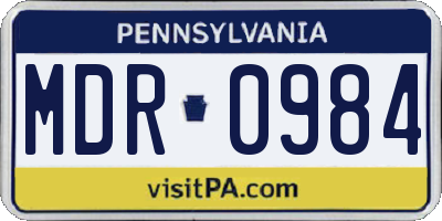 PA license plate MDR0984