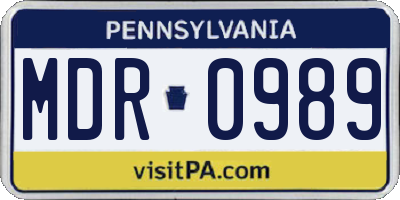 PA license plate MDR0989