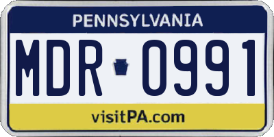 PA license plate MDR0991