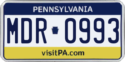 PA license plate MDR0993