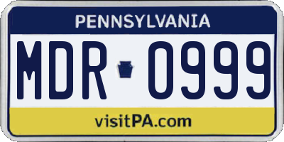PA license plate MDR0999