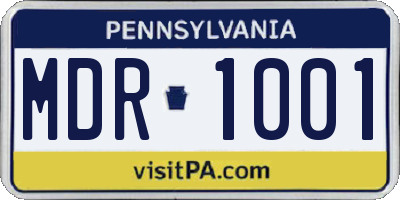 PA license plate MDR1001