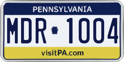 PA license plate MDR1004