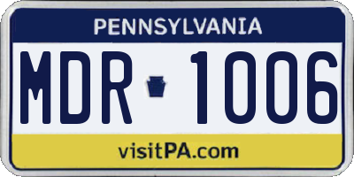 PA license plate MDR1006