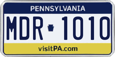 PA license plate MDR1010