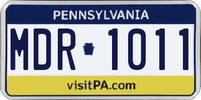PA license plate MDR1011