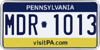 PA license plate MDR1013