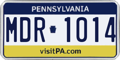 PA license plate MDR1014