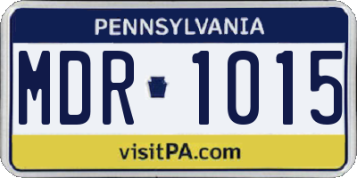 PA license plate MDR1015