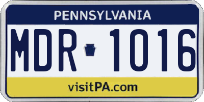 PA license plate MDR1016