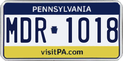 PA license plate MDR1018
