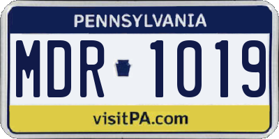 PA license plate MDR1019