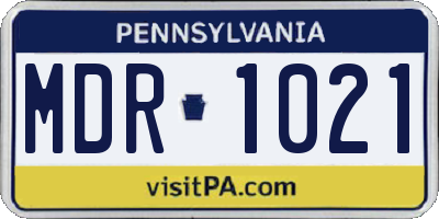 PA license plate MDR1021