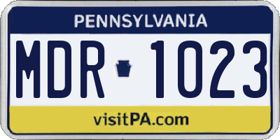 PA license plate MDR1023
