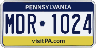 PA license plate MDR1024