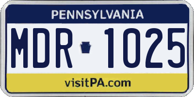PA license plate MDR1025