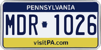 PA license plate MDR1026