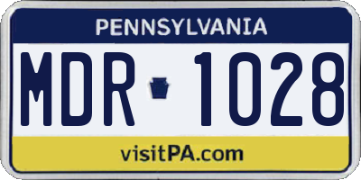 PA license plate MDR1028