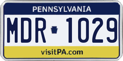 PA license plate MDR1029