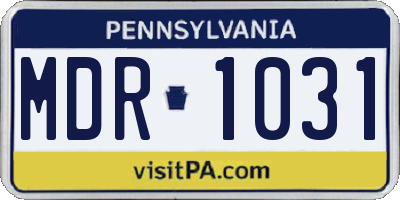 PA license plate MDR1031