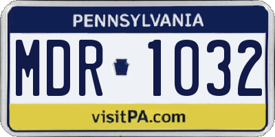 PA license plate MDR1032