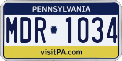 PA license plate MDR1034